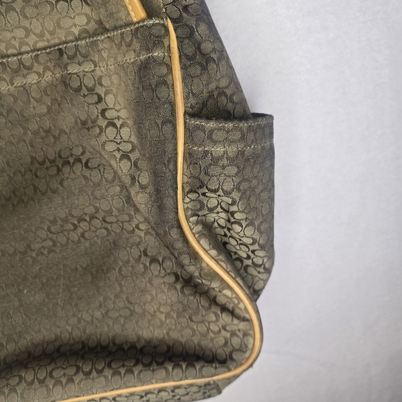 Coach Signature Hudson Commuter Messenger Bag Tan Laptop Diaper Travel - Picture 10 of 13